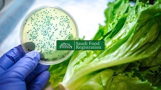 SFDA lab testing food contamination with bacteria culture plate for product recall in Saudi Arabia.