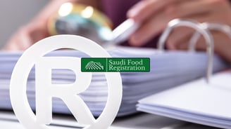 trademark document with the Saudi Food Registration logo