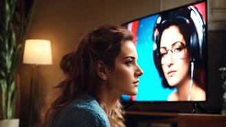 une femme en train de regarder la télé