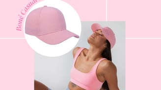 Boné rosa feminino, estiloso e confortável, ideal para esportes, lazer e proteção solar.