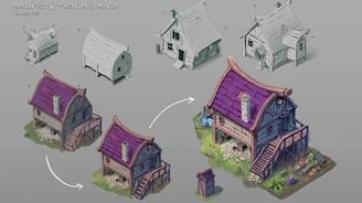 Fantasy house concept art for isometric 2d game