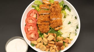 caesar salad and dressing