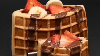 chocolate hazelnut stuffed waffle