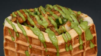 creamy cajun chicken stuffed waffle