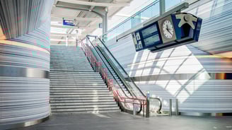 A stair way to the platforms at Zwolle train station
