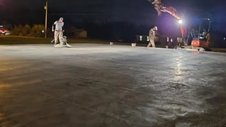 late night concrete foundation work in huntsville