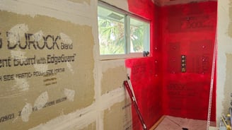 Bathroom renovation, bath tiles replacement