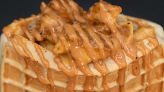 mac and cheese chicken stuffed waffle