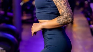 Conjunto fitness feminino com top e shorts de cintura alta, confortável e estiloso para treinos.