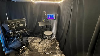 podcast studio, sound booth, microphone