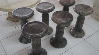 The versatility of natural stone stools. Explore Nussen Living Natural Stone Stool.