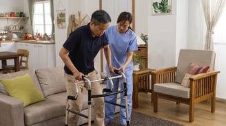 Neuro physiotherapy session for stroke rehabilitation at home by expert physiotherapist