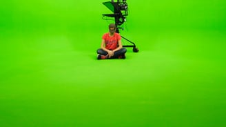 green screen, camera, autocue, infinity cove