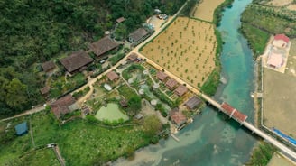 Không gian rộng của Mế Farmstay Cao Bằng