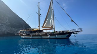 quiet cover while sailing in the Ionian Greek Islands departing from kefalonia