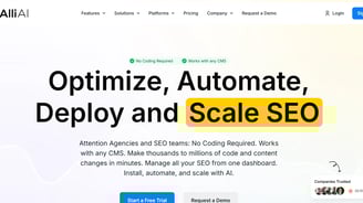Screenshot of Alli AI home page