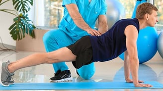 Exercise therapy guided by physiotherapist for pain relief and mobility at home