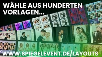 Wähle aus hunderten Vorlagen für deine Photobooth zum Mieten in Pforzheim, dein Event, dein Design