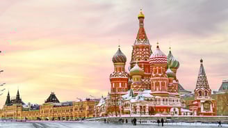 a red square in the city of moscow