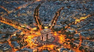 a cityscape of a city with a lot of lights