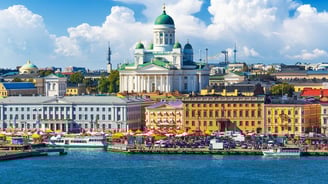 a city with a large building and a large building