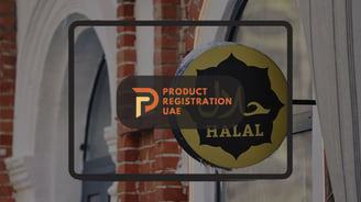 Halal certification behind Product Registration UAE Logo