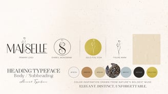 Logo system and color palette for a modern fashion brand. By UrBrand Studio.