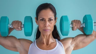 Mulher fazendo fortalecimento muscular