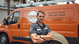 Aspeco appliance repair technician cargo van Los Angeles California