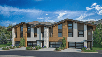 Exterior Rendering of a Luxury Fourplex in Midway, Utah