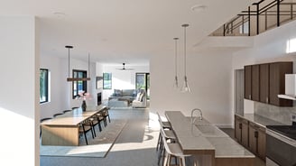 Interior Kitchen Rendering of a Luxury Townhome in Midway Utah