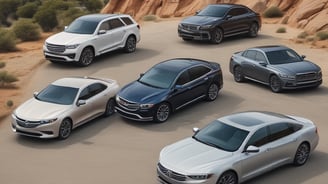 A vintage vehicle is inside a garage or station, with a suitcase on its roof. A sign reading 'FOR HIRE' is illuminated at the front. The background shows steel beams and a hanging light fixture, suggesting an industrial or rustic setting.