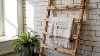 wooden blanket ladder