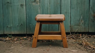 a wooden stool