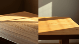 pine table and oak table