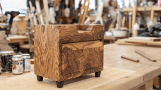 a small wooden chest of drawers