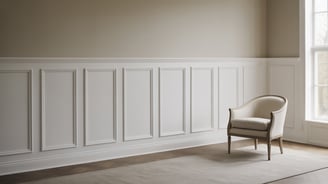 a chair in front of wall panels