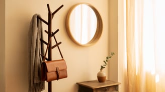 a wooden coat rack