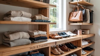 a room with a lot of clothes and shoes