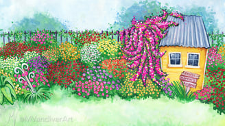 Illustrations from The Rose Without A Name by New Orleans artist Melissa Vandiver.