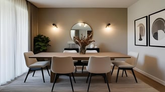 Neutral Color Palette For Simple Dining Room Design