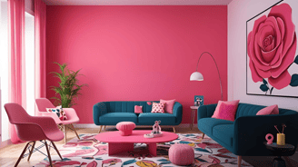 Bold Rose Pink Color Wall