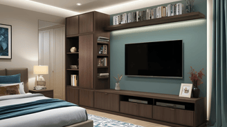 Corner L-Shaped TV Wall Unit Designs for Bedrooms