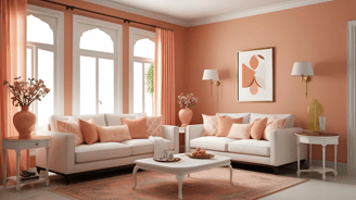 Peach and White Interior Color Scheme for Indian Homes