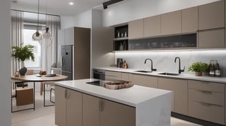 A two-story house under renovation with new brickwork being added. A black tarp covers construction materials in the foreground, surrounded by wood and other building materials. The house features a light brown exterior with two windows on the upper floor, white-framed doors, and a partially completed extension on the ground floor.