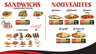 menu chicken grill & tacos Toulouse page 1