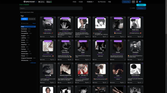 Screenshot of SpicyChat homepage