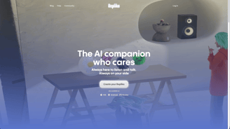 Screenshot of Replica homepage