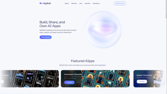 Screenshot of MyShell homepage