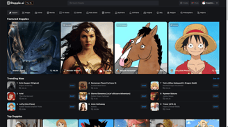 Screenshot of Dopple AI homepage